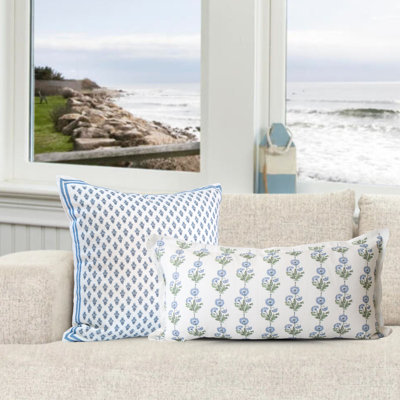 Amalthea Linen Block Print Pillow Cover