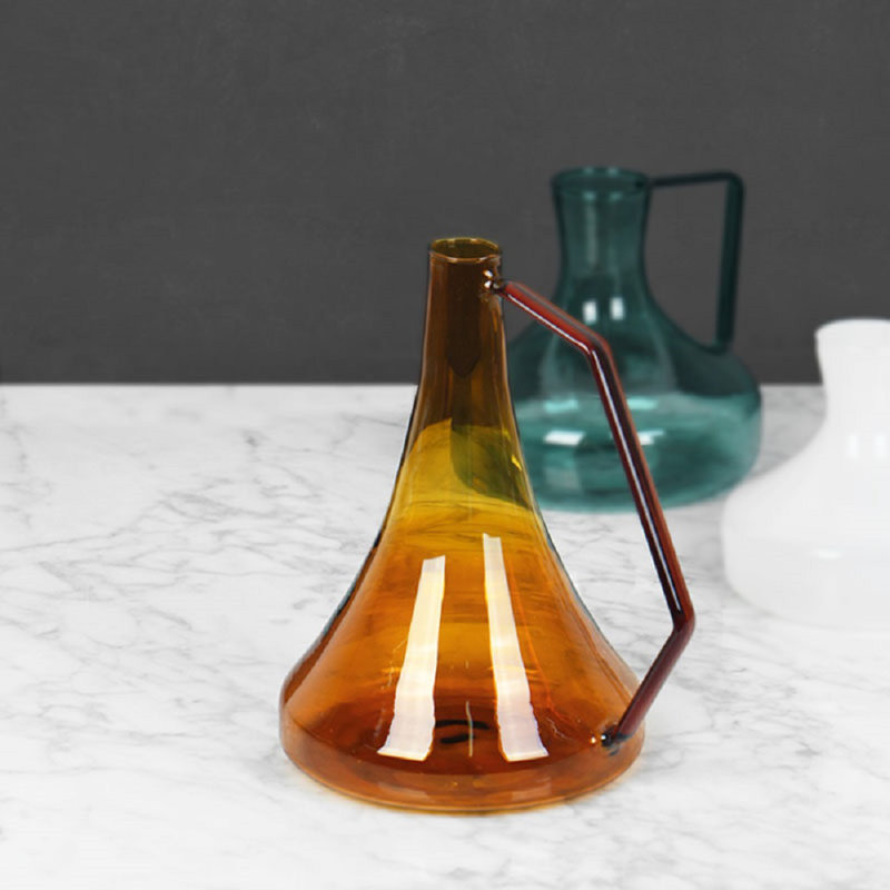 Vase de table en verre Schock, H 4,9 po x l 5,3 po x P 5,3 po, Vert