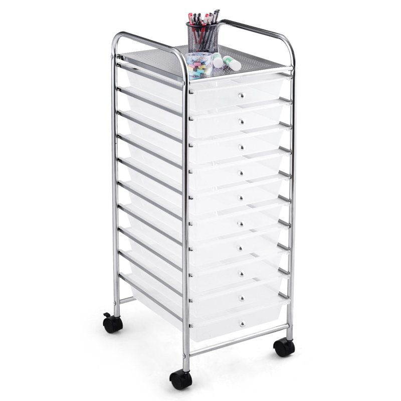 Parramatta 86.5 cm H x 33 cm W Utility Cart, White/Silver