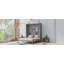 Grand lit mural, gris - Lit confortable et peu encombrant avec tablettes, idéal pour les petits appartements