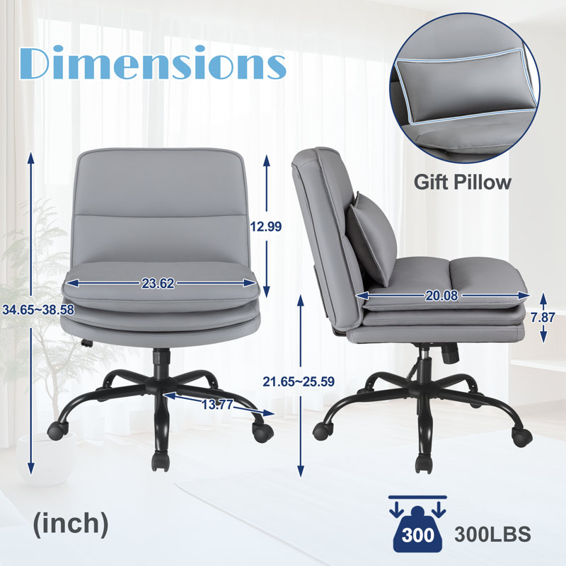 Chaise de bureau Criss, Dark Gray PU Leather