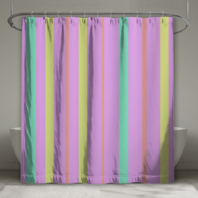 Pastel Vertical Stripes Shower Curtains Extra Long