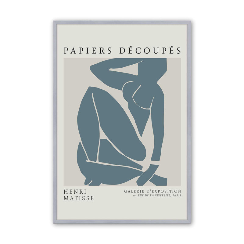 Matisse's Nude III en bleu minuit , H 15,25 po x l 12,25 po x P 1,25 po, Reproduction encadrée sans passe-partout