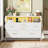 White Dresser for Bedroom TV Stand 6 Drawers - charging station&LED Dressers & Chests of Drawers
