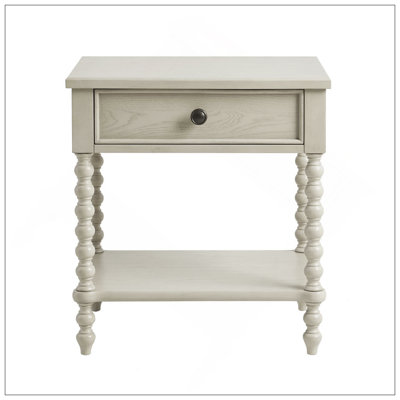 Table de chevet avec glissières en métal durables et finition élégante, parfaite pour les chambres à coucher modernes.