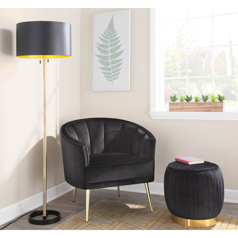  Benley Velvet Armchair, Black Velvet