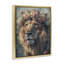Cadre flottant lion avec guirlande de roses, design par Arlington Prints-931877930-931877929