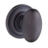 Ellipse Passage Door Knob with Traditional Round Rose