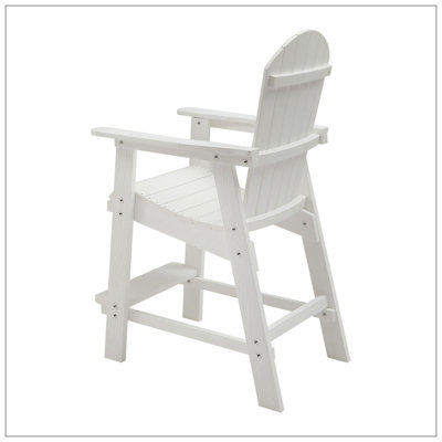 Chaise de bar avec accoudoirs, ensemble de 2 chaises de patio, blanc
