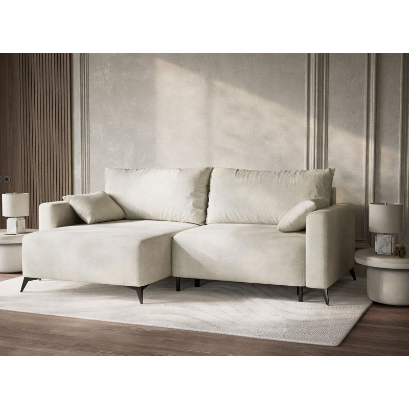 3 Seater Reclining Corner Sofa , Left Hand Facing, Chenille - Cream