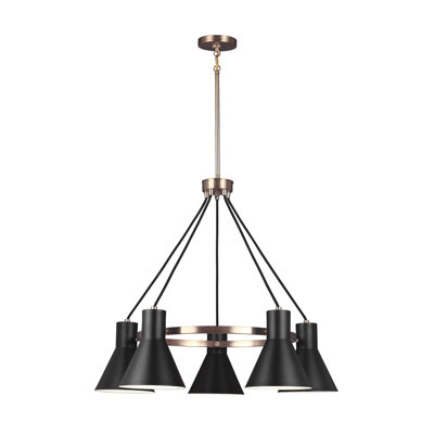 Byers 5-Light Dimmable Wagon Wheel Chandelier