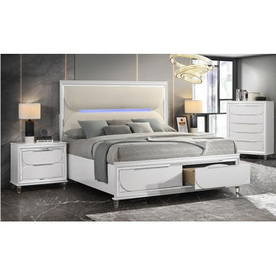 Tarian Upholstered Platform 3 Piece Configurable Bedroom Set -  F&L Homes Studio, FLBD02316WBD0231821EK