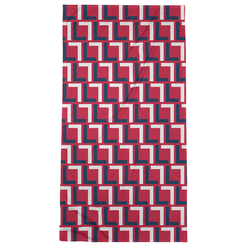 Bath Towel, Red/Nautical Blue/White