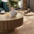 35" & 31" Round Handcrafted Coffee Table – Solid Wood Fluted Design-2093378322-2083903405