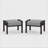 Set of 2 All-Weather 26” Width Metal Ottomans,  Frame With Gray Cushions-1291006292-1291006294