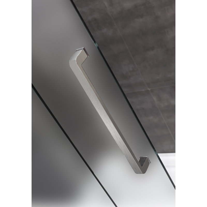 Moselle 75" Frameless Shower Door, Stainless Steel