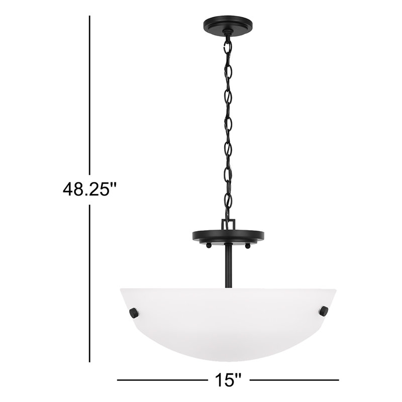 Elloise Glass Semi Flush Mount, No