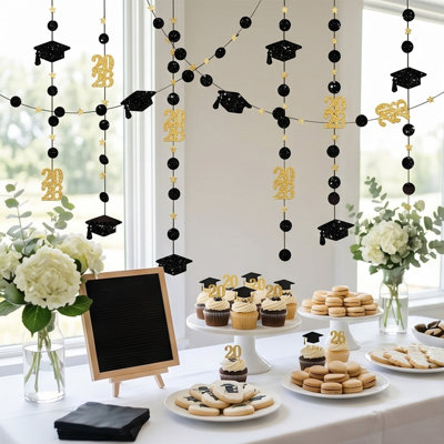 118.11in Graduation Swirl Garland Decorations Mortarboard Star Hanging Decor Diploma Party Background Supplies For Kindergarten High School College