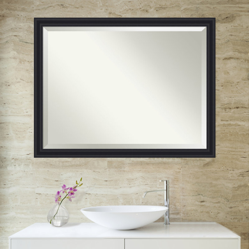 Miroir mural de salle de bain Dalat, Noir, 33,75 po x 43,75 po