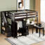 Lit mezzanine avec escalier, bibliothèque, tiroirs, bureau et garde-robe - Mobilier multifonctionnel peu encombrant pour enfants et adolescents-189930613-189930612
