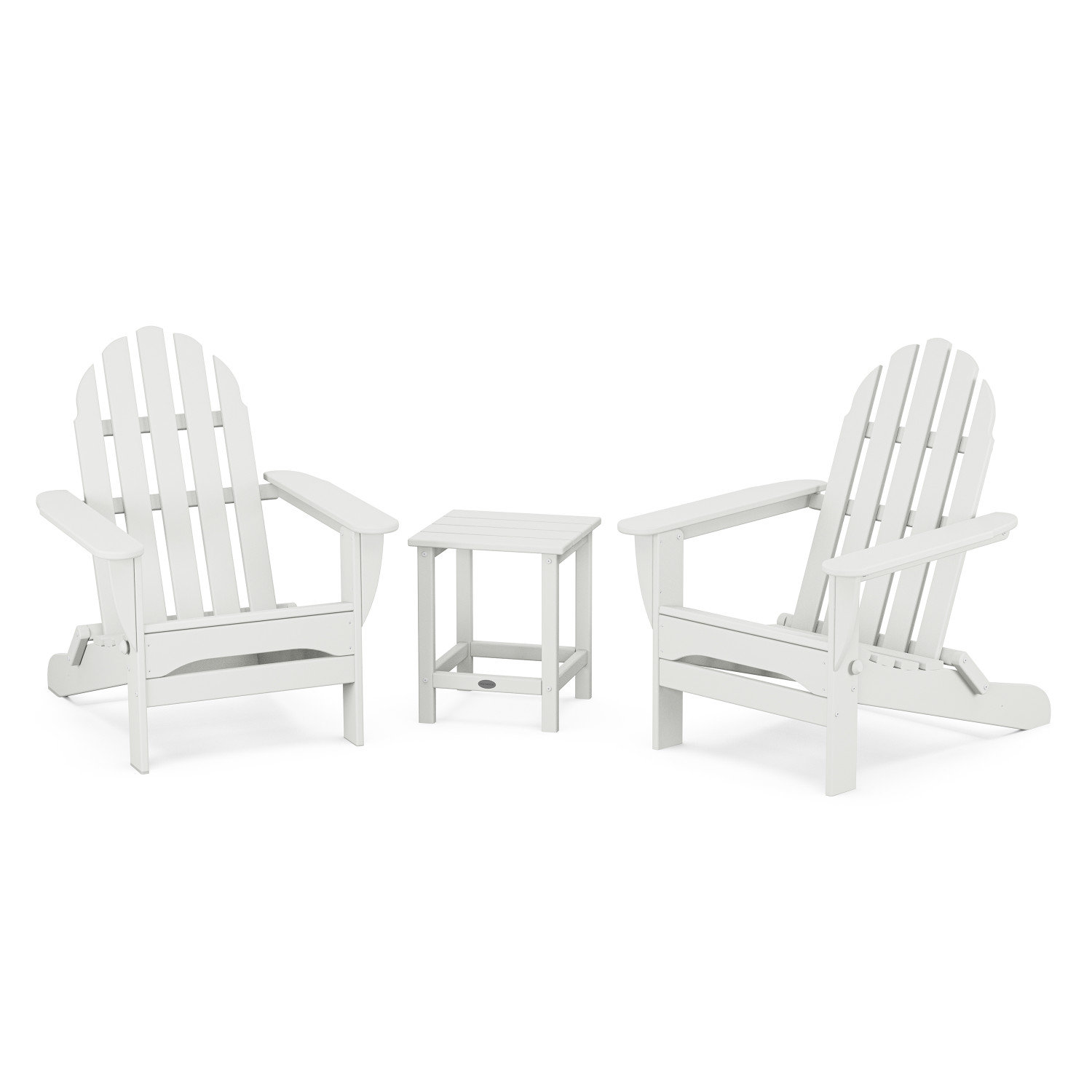 POLYWOOD® Classic Adirondack 2-Person Patio Seating Group, White