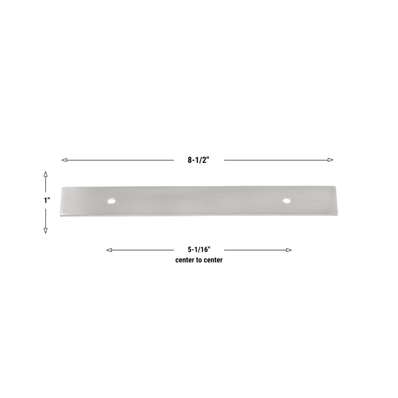 GlideRite Hardware 8-1 / 2 po Plaque arrière carrée 5-1 / 16 po Centre à centre, 8342-128, Nickel satiné