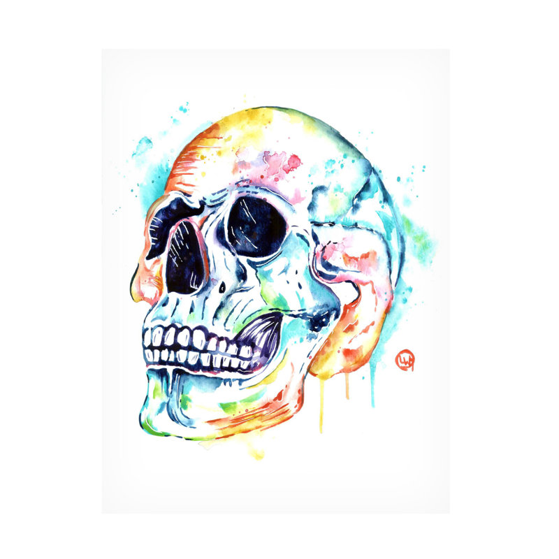 «Lisa Whitehouse Skull», art sur toile, H 19 po x l 14 po