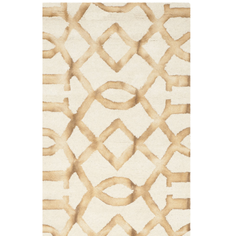 Xiong Hand Tufted Wool Geometric Rug, Rectangle 5' x 8'