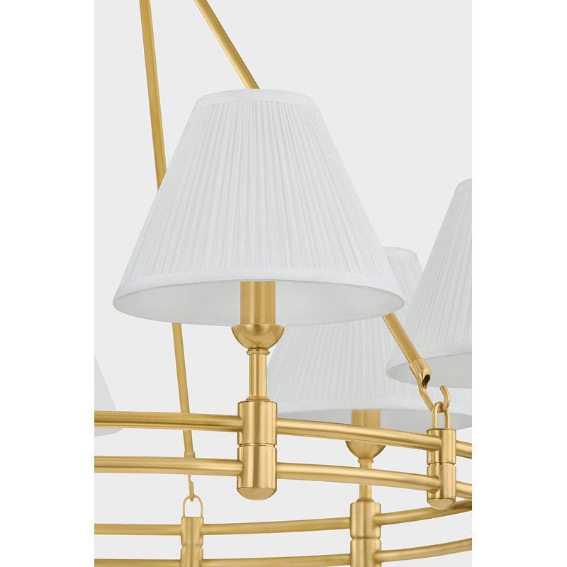 Howard Chandelier by Mark D. Sikes, 6 Lights, Antique Brass, 23" H x 32.75" W x 32.75" D