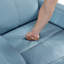 Fauteuil inclinable et oscillant avec mouvement pivotant et revêtement en cuir bleu