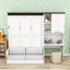Lit escamotable en bois avec canapé intégré et bureau-302303942