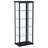 Damion 4-Shelf Display Curio Cabinet With Led And Clear Tempered Glass Shelves Black