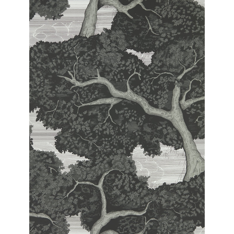 Eternal Oak Wallpaper, Ebony/First Light