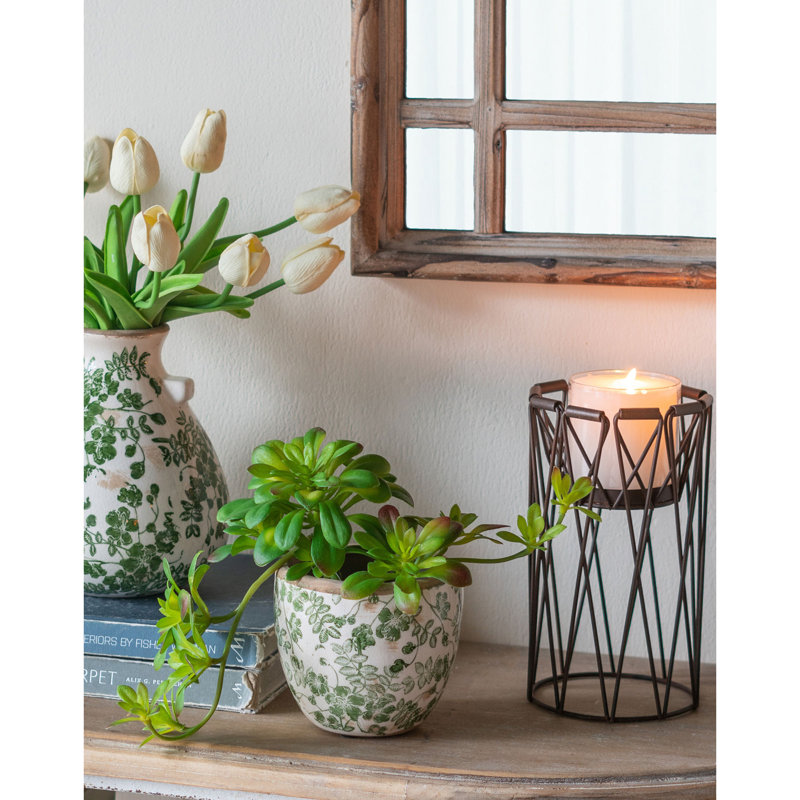 Vase en céramique avec motif floral