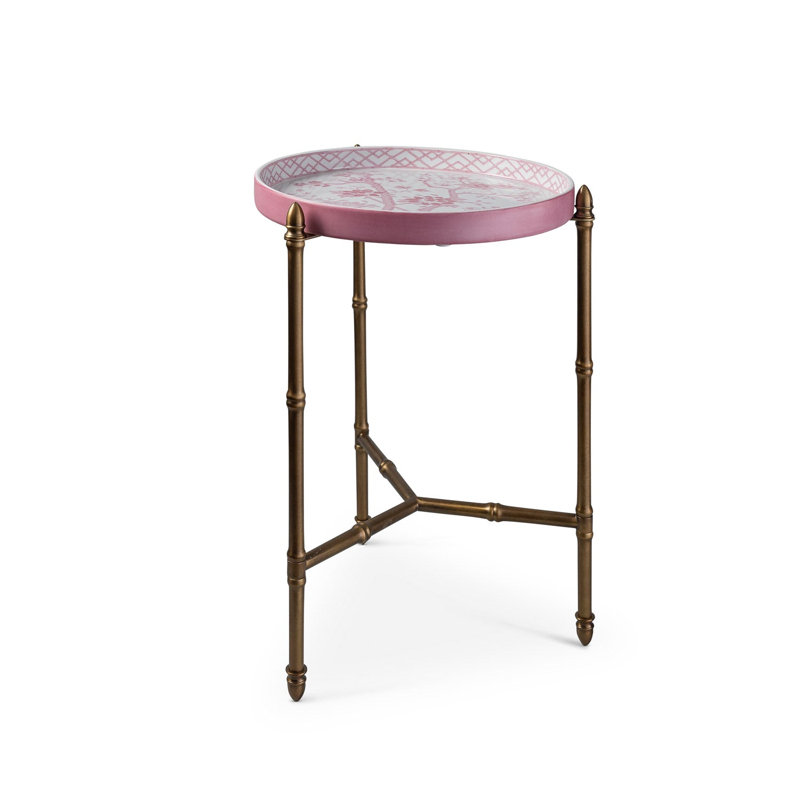 Jardin Tray with Stand, Blush, Aged Brass
