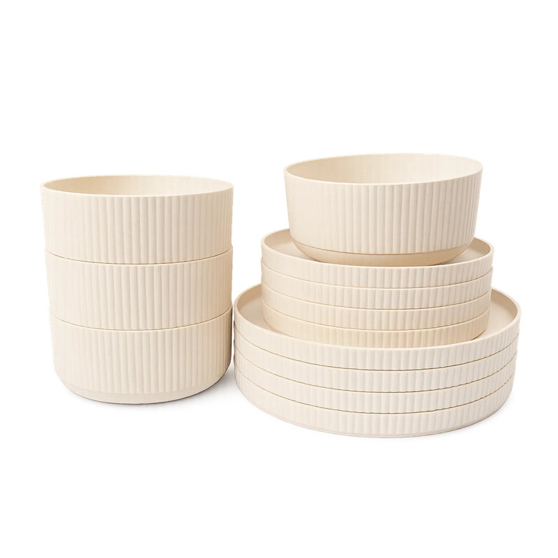 Mesa Wheat Straw 12-Piece Dinnerware