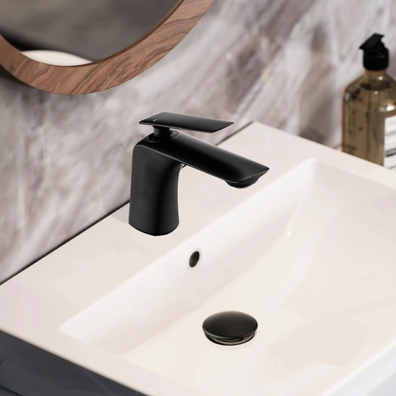 Robinet de salle de bain noir mat, robinet en laiton à poignée simple avec finition rouille pour lavabo et robinet de lavabo, armoire à température de trou