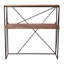 Eleta Solid Wood Top Metal Base Secretary Desk