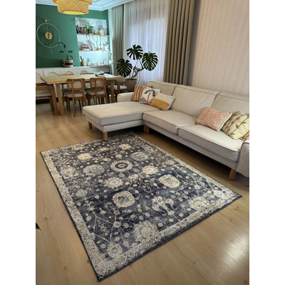 Tapis en coton Landree avec envers antidérapant