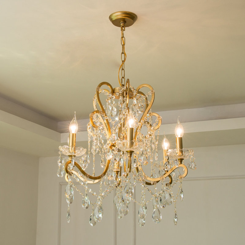 Lustre traditionnel de style bougie Valmira , Six lumières, H 24 po x l 24,8 po x P 24,8 po