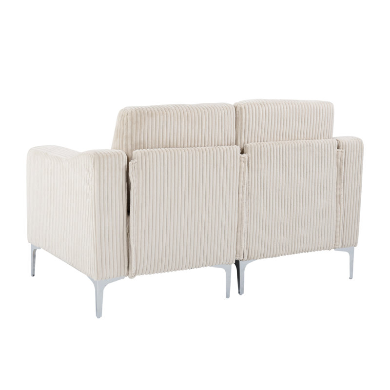 Canapé modulaire modulaire à deux places, canapé modulaire en velours côtelé, beige