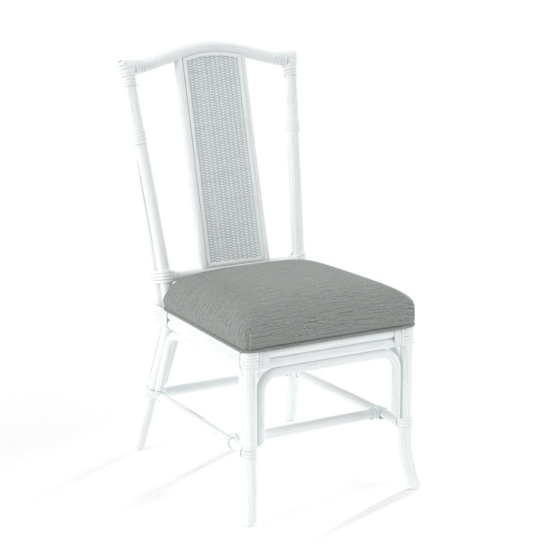 Drury Lane Slat Back Side Dining Chair, Frost White, White Performance Fabric; 0851-94