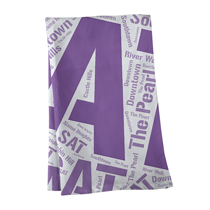 Cotton Tea Towel Kitchen Towel, San Antonio, Purple