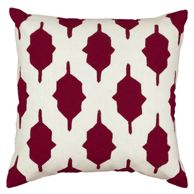 Appliqued Linen Throw Pillow
