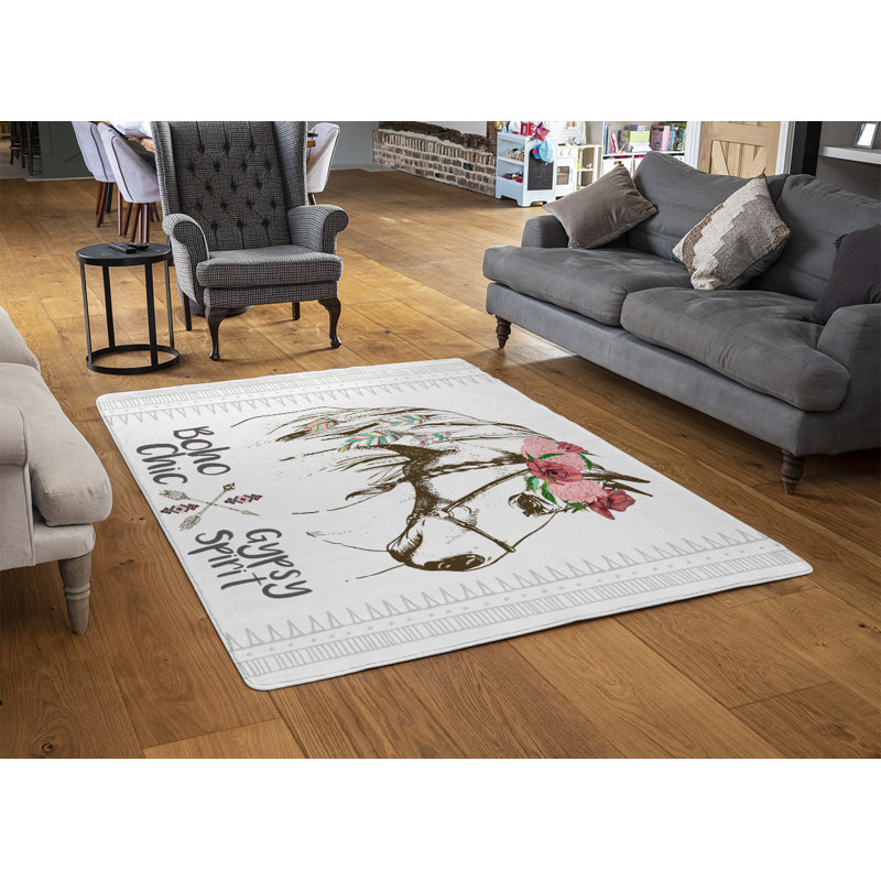 Dodson Floral Shag Area Rug, Rectangle 140 x 200cm
