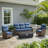 All-Weather Outdoor Porch Sofa Conversation Set With Split-Type Fire Pit Table & Swivel Chairs-1487443591