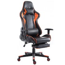 Giantex Adjustable Reclining Ergonomic Faux Leather Swiveling PC & Racing  Game Chair with Footrest
