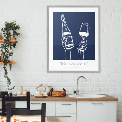 Navy Life Is Delicious Framed Giclee, design by Lettered and Lined