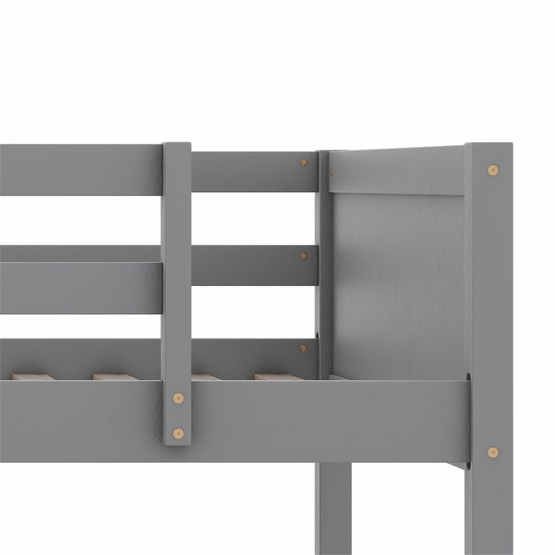 Lit mezzanine bas Wood, Gris