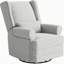 Fauteuil oscillant inclinable pivotant extra large 34,25 po blanc cassé avec repose-pieds